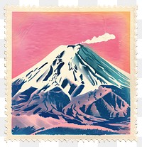 PNG Mount Fuji mountain stamp postage stamp.