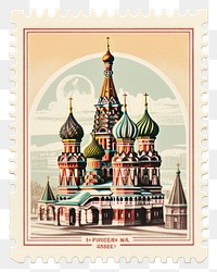 PNG Moscow in Russia architecture colorful postage.