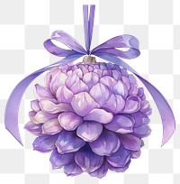 PNG Purple coquette Pine Cone Ornament illustration watercolor ornament.