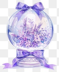 PNG Purple coquette snow globe art illustration watercolor.