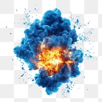 PNG Explosion dynamic fire blue.