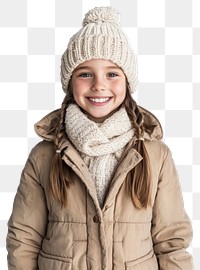 PNG Happy girl in winter clothes clothing scarf happy.