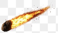 PNG High-speed asteroid falling fire meteor bonfire burning object.