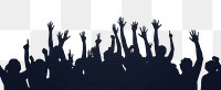 PNG Silhouette of a crowd cheering and waving silhouette illustration concert.