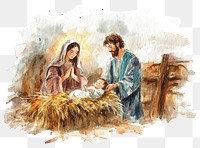 PNG Nativity christmas baby illustration watercolor.