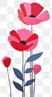 PNG Flower painting poppy petal. 