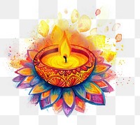 PNG A candle diwali watercolor festival pattern.