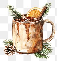 PNG Mulled Wine illustration watercolor beverage.