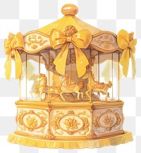 PNG Yellow coquette music box carousel decorative furniture.