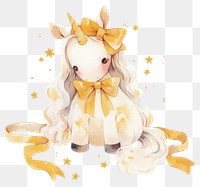 PNG Yellow coquette unicorn illustration background art.