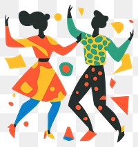 PNG Flat illustration of two people dancing art colorful person.