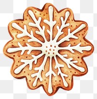 PNG Gingerbread snowflake cookie with icing illustration dessert sweets.