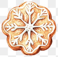 PNG Gingerbread snowflake cookie with icing confectionery decoration biscuit.