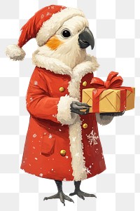 PNG Parrot coat christmas festive.