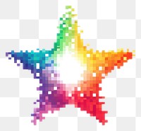 PNG Six pixel star icon illustration colorful colors.