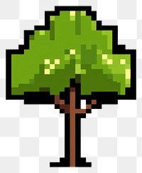 PNG Six pixel tree icon illustration nature leaves.