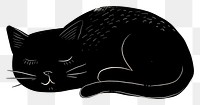 PNG Black cat sleeping sketch drawing animal.