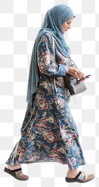 PNG A muslim woman in casual attire fashion walking dress.