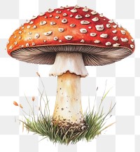 PNG Mushroom mushroom illustration realistic.