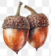 PNG Floating Acorns acorn illustration watercolor.