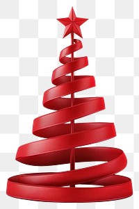 PNG Christmas tree made of red ribbon christmas design star.