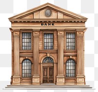 PNG Brown classic bank building architecture illustration architectural.