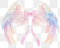 PNG Pastel coquette angel wings illustration colors ribbon.