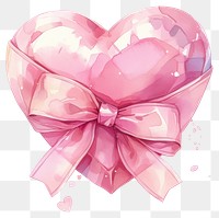 PNG Pastel coquette pink heart illustration watercolor style.