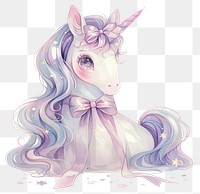 PNG Pastel coquette unicorn art illustration colors.