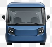 PNG Blue concept delivery van vehicle modern front.