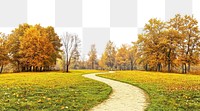 PNG Real park dirt path autumn landscape outdoors.