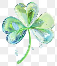 PNG Floating bubbles glossy clover.