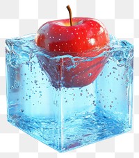 PNG Red apple splash fruit water.