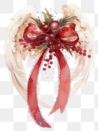 PNG Angel watercolor christmas ribbon.