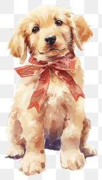 PNG Cute cream to dark golden Golden Retriever dog illustration watercolor retriever.