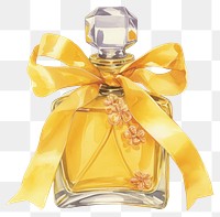 PNG Yellow coquette perfume bottle illustration ribbon yellow ribbon.