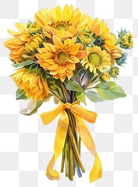 PNG Yellow coquette Sunflower bouquet sunflower flowers art.