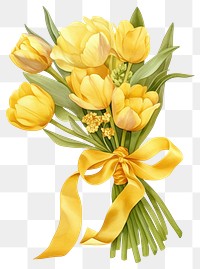 PNG Yellow coquette Tulip bouquet tulip art illustration.