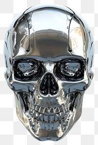 PNG Skull design illustration reflective.