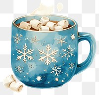 PNG Hot cocoa mug with marshmallows illustration chocolate winter.