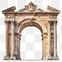 PNG Semicircular Roman arch architecture classical columns.