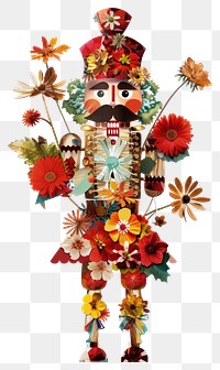 PNG Flower Collage Santa christmas nutcracker illustration flowers art.