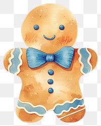 PNG Gingerbread cookie illustration watercolor.