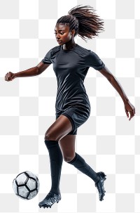 PNG Black female soccer player football sports recreation.