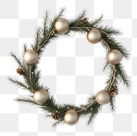 PNG Christmas wreath with golden balls christmas branches pine.