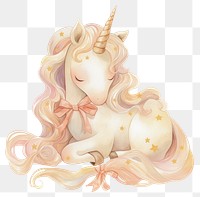 PNG Coquette unicorn illustration colors ribbon.