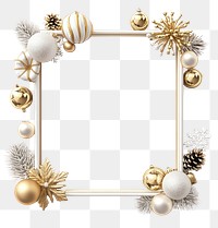 PNG Frame with gold and white Christmas photography decorations 