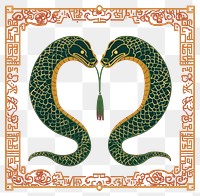 PNG Two snake-print traditional Chinese art background chinese.