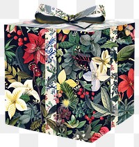 PNG Christmas Flower Collage gift box illustration pattern decorative.