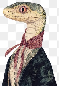 PNG Snake costumes wearing victorian fashion outfit animal reptile human.